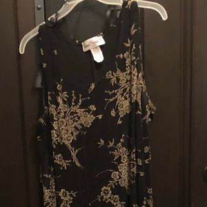 Floor length printed black acetone/spandex tank dress with jacket